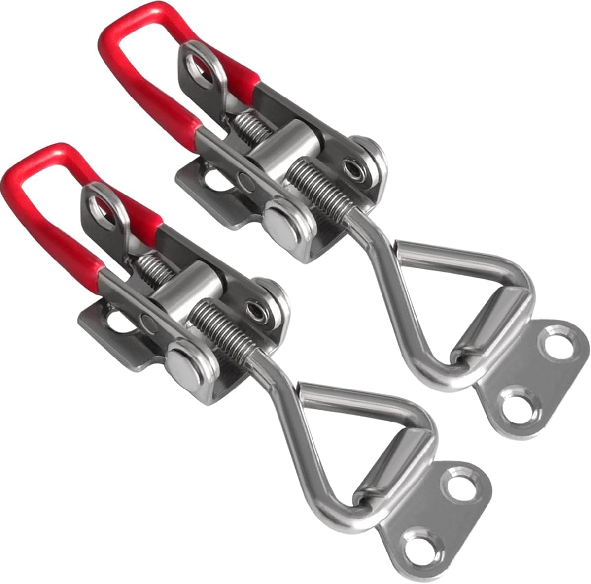 Toggle Latch Clamp 4001 with Lock Hole, 304 Stainless Steel Adjtable Heavy Duty Pull Hasp Latches For Smoker Cabinet Tool Box Case Trunk Door, 330Lbs Holding Capacity (2 Pack) - Image 1