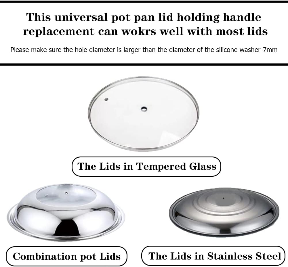 Universal Pot Pan Lids Replacement Knob, Silicone Heat Resistant Pan Cover Holding Handles BPA Free Dishwasher Safe Fits Skillets and Kitchen Cookware (Pack of Two-Red) - Image 4