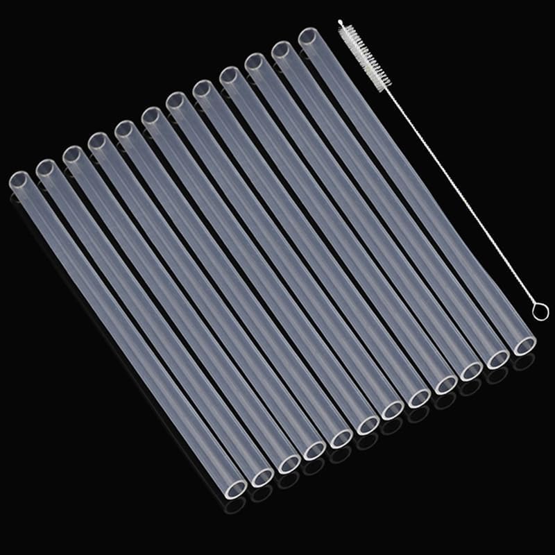Silicone Replacement Straws for 20 30 40oz Cup, Reable Straws with Cleaning Brh Compatible with 30 40 oz Stanley Tumbler (Pack of 12) - Image 1