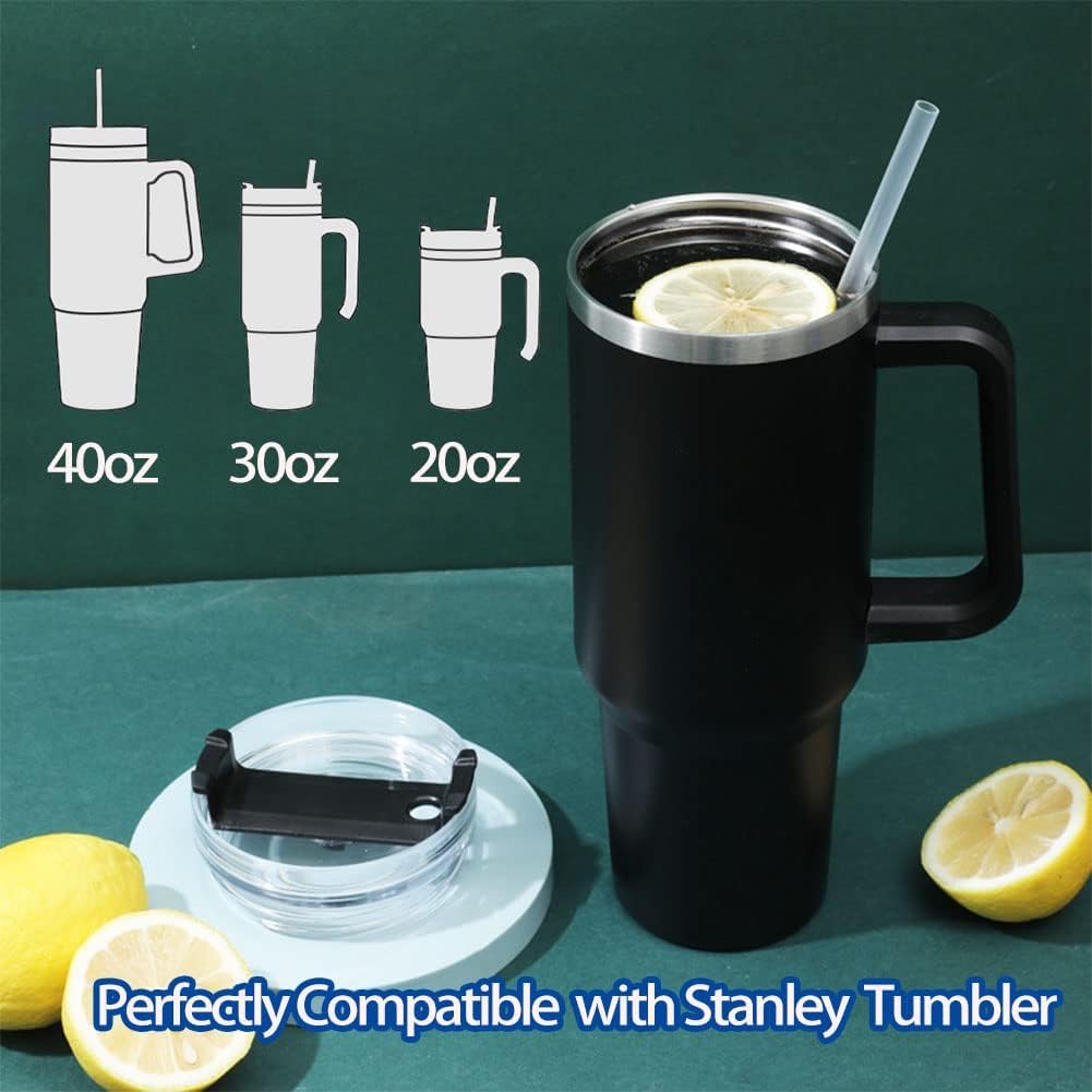 Silicone Replacement Straws for 20 30 40oz Cup, Reable Straws with Cleaning Brh Compatible with 30 40 oz Stanley Tumbler (Pack of 12) - Image 4