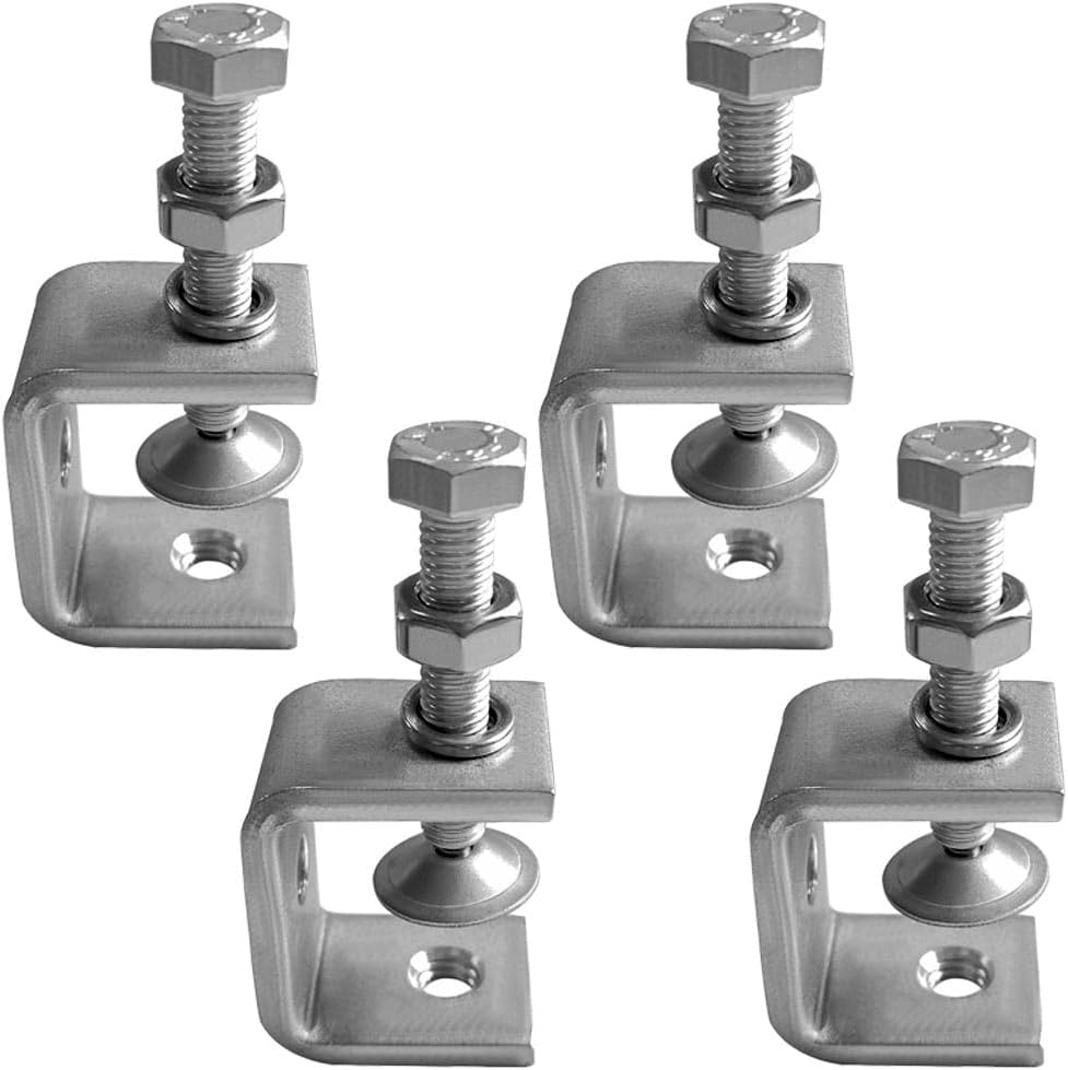 4pcs Heavy Duty Stainless Steel C-Clamp, 30MM Wide Jaw Openings, 0-25MM Clamping Range, M8 Threaded Hole, Silver - Image 2