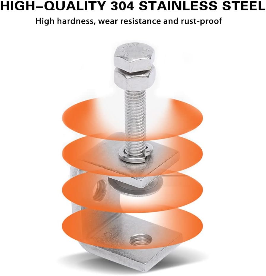 4pcs Heavy Duty Stainless Steel C-Clamp, 30MM Wide Jaw Openings, 0-25MM Clamping Range, M8 Threaded Hole, Silver - Image 5