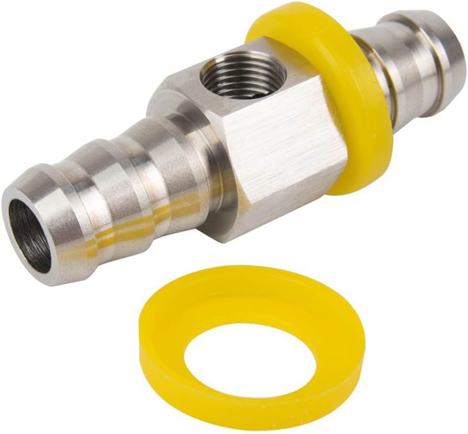 3/8” Fuel Line Fuel Pressure Barbed Ph Lock T-Fitting Adapter with 1/8-27 NPT Sensor Port 304 Stainless Steel Includes 2 Clamps Fits Hose with 9.5mm ID Inner Diameter - Image 2