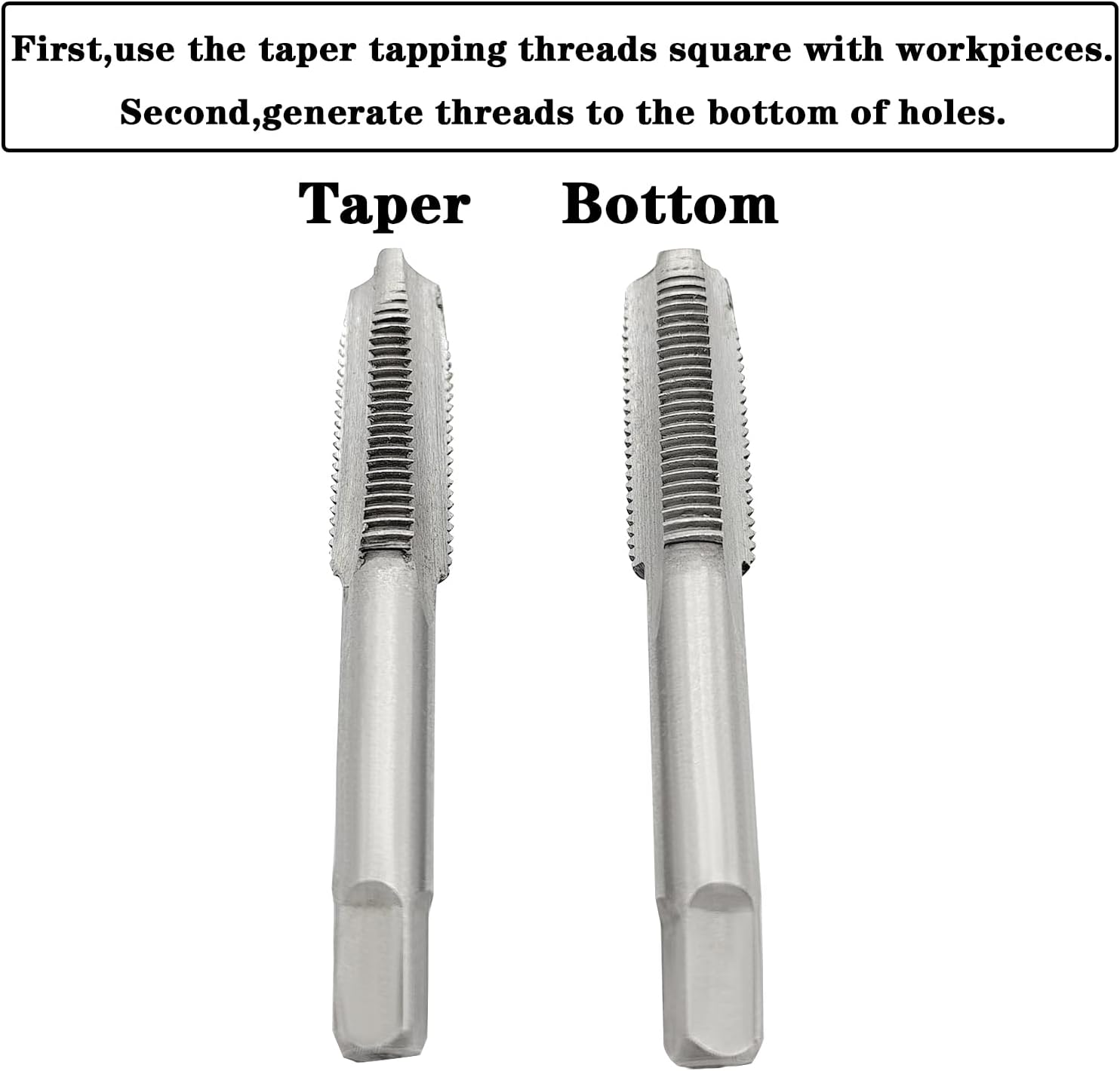 M10 X 1.5 Metric Hand Tap,1 Pair Threading Hand Tap Alloy Tool Steel Right Hand - Image 2