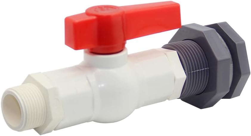 Rain Barrel Spigot Kit PVC Water Barrel Valve Diverter with Bulkhead Fitting and Garden Hose Adapter for Water Tanks, Aquariums, Tubs, Pools (Pack of 2) - Image 3