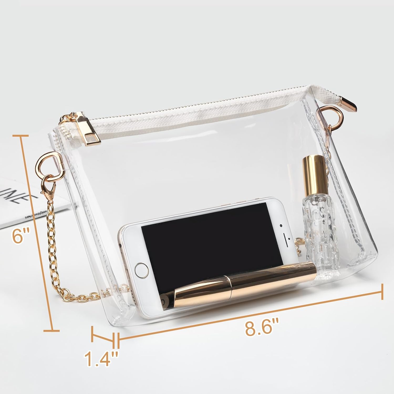 Clear Purse for Women - Stadium Approved Small Crossbody Bag with Zipper, Clear Stadium Bag for Concerts, Sports - Image 3
