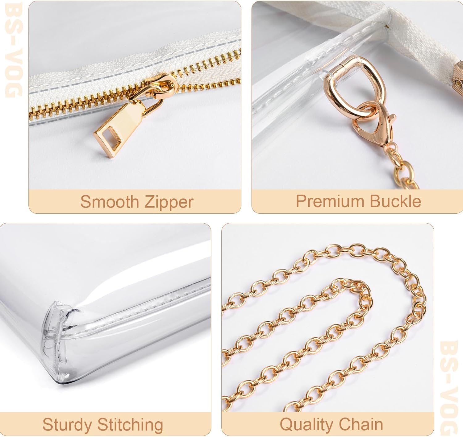 Clear Purse for Women - Stadium Approved Small Crossbody Bag with Zipper, Clear Stadium Bag for Concerts, Sports - Image 4