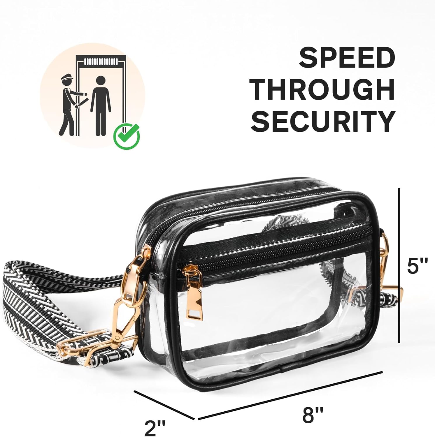 Clear Crossbody Bag Stadium Approved, Clear Purses for Women, Small Stadium Bag for Events Concerts Sports Fans - Image 5