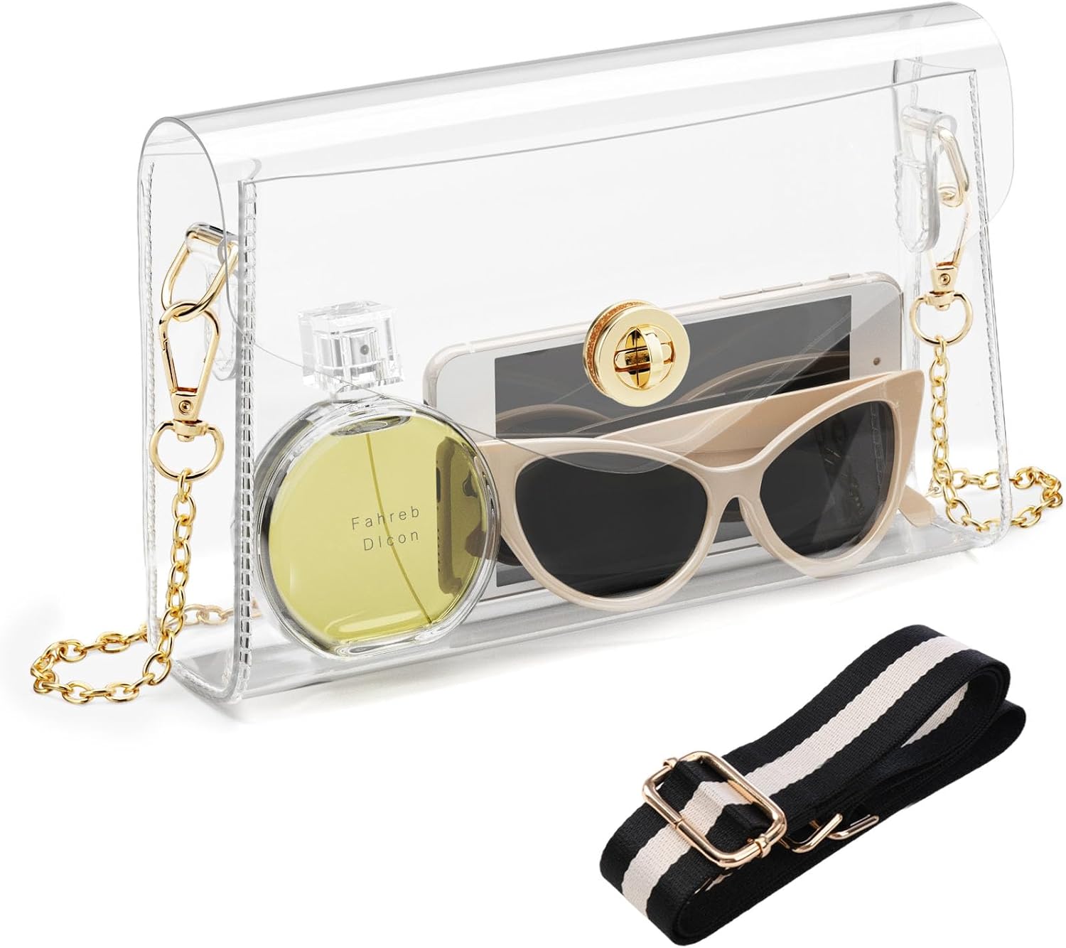 Clear Purse for Women, Clear Bag for Stadium Events, Crossbody Bag Stadium Approved for Sports Concerts Outfits - Image 1