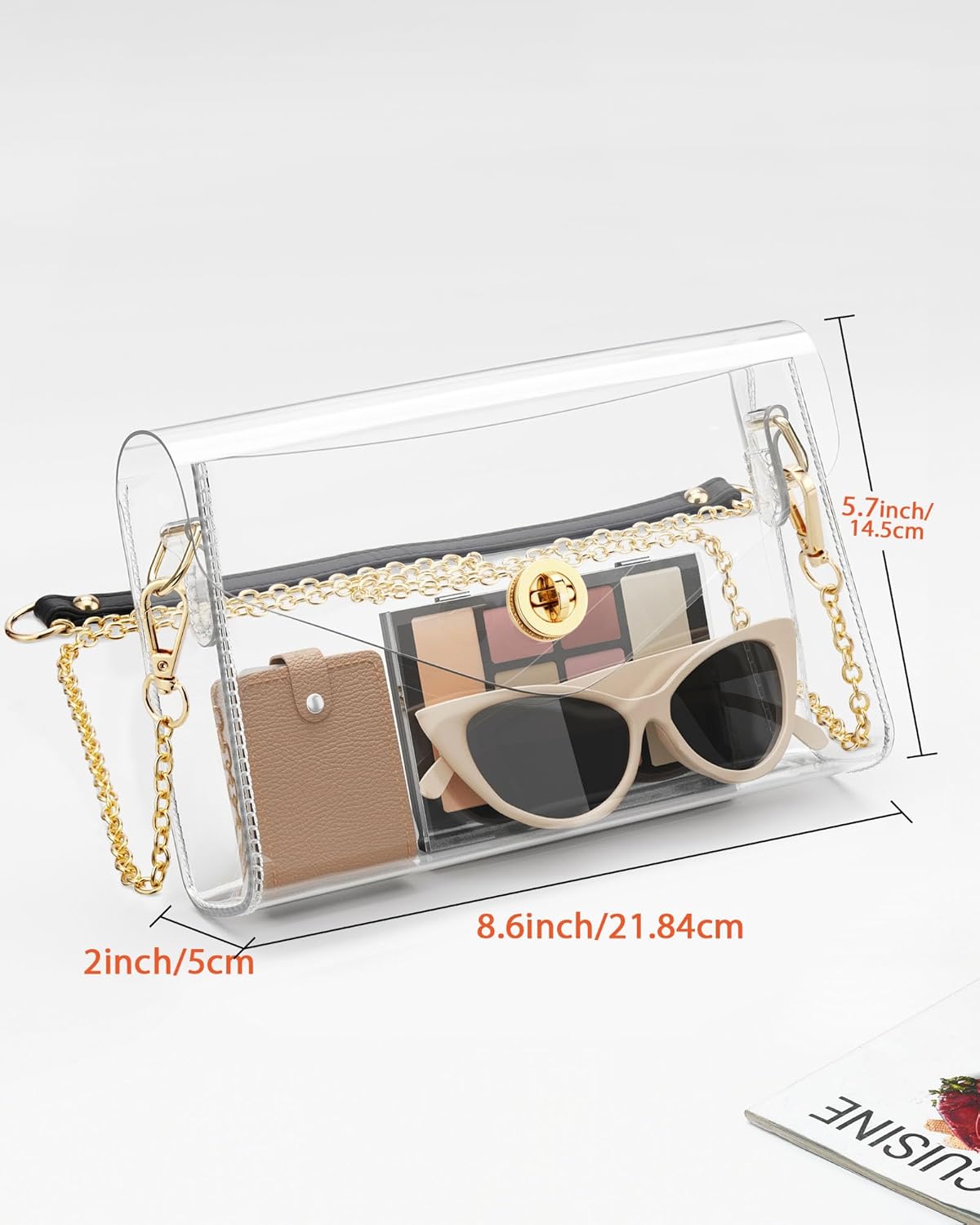 Clear Purse for Women, Clear Bag for Stadium Events, Crossbody Bag Stadium Approved for Sports Concerts Outfits - Image 4