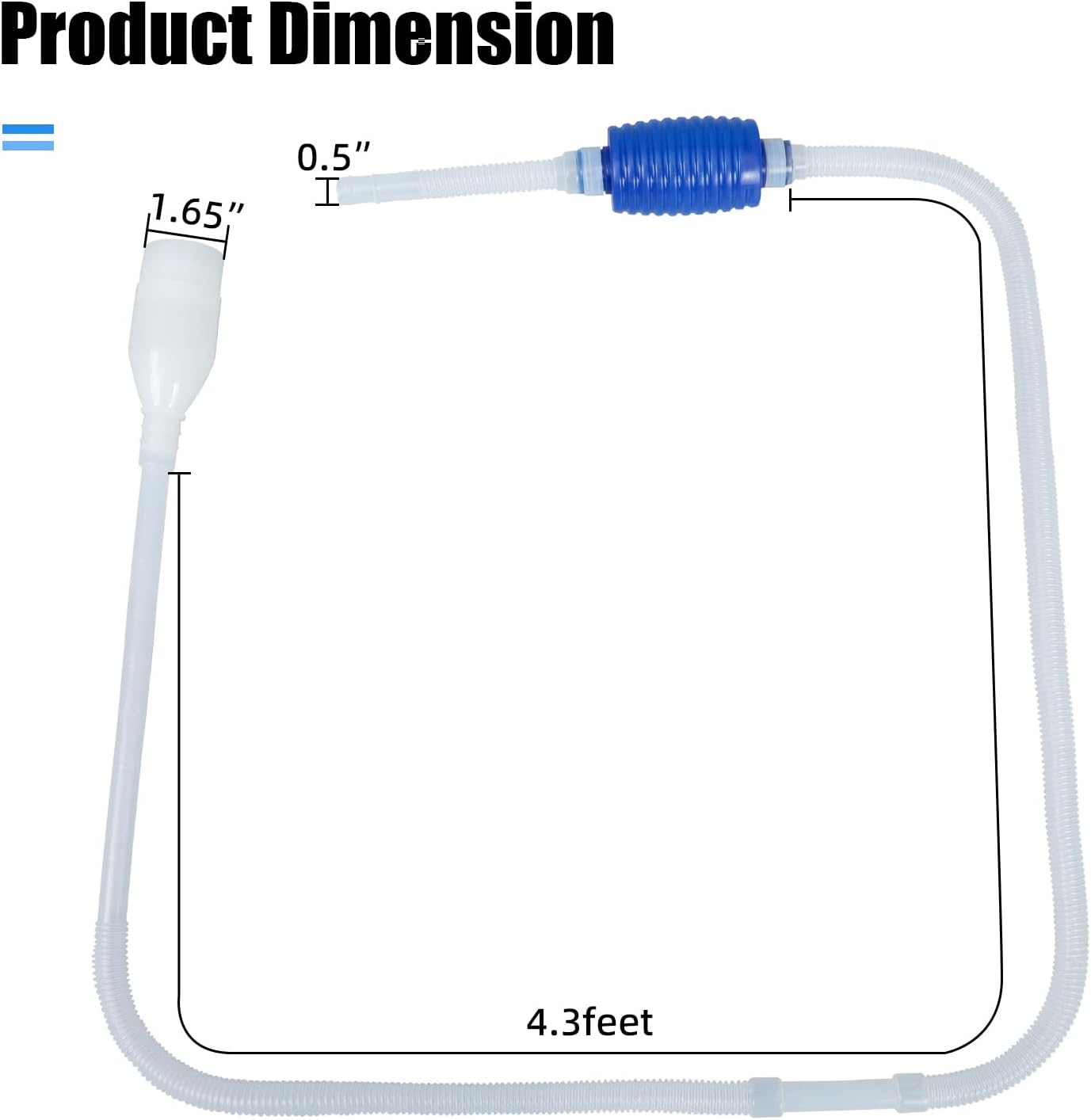 Aquarium Vacuum Siphon, Fish Tank Water Changer, Gravel Cleaner, Hand Pump - Image 2