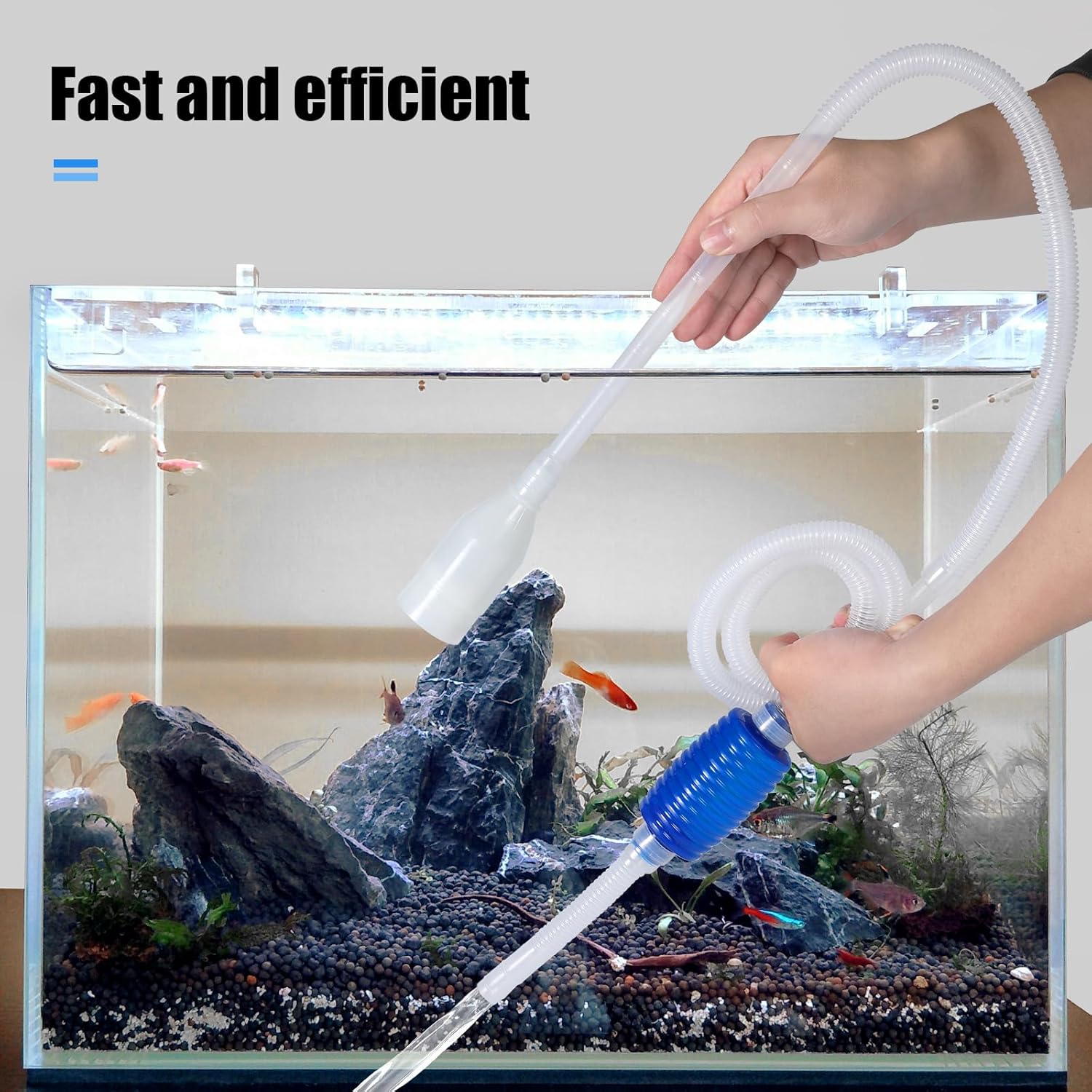 Aquarium Vacuum Siphon, Fish Tank Water Changer, Gravel Cleaner, Hand Pump - Image 6