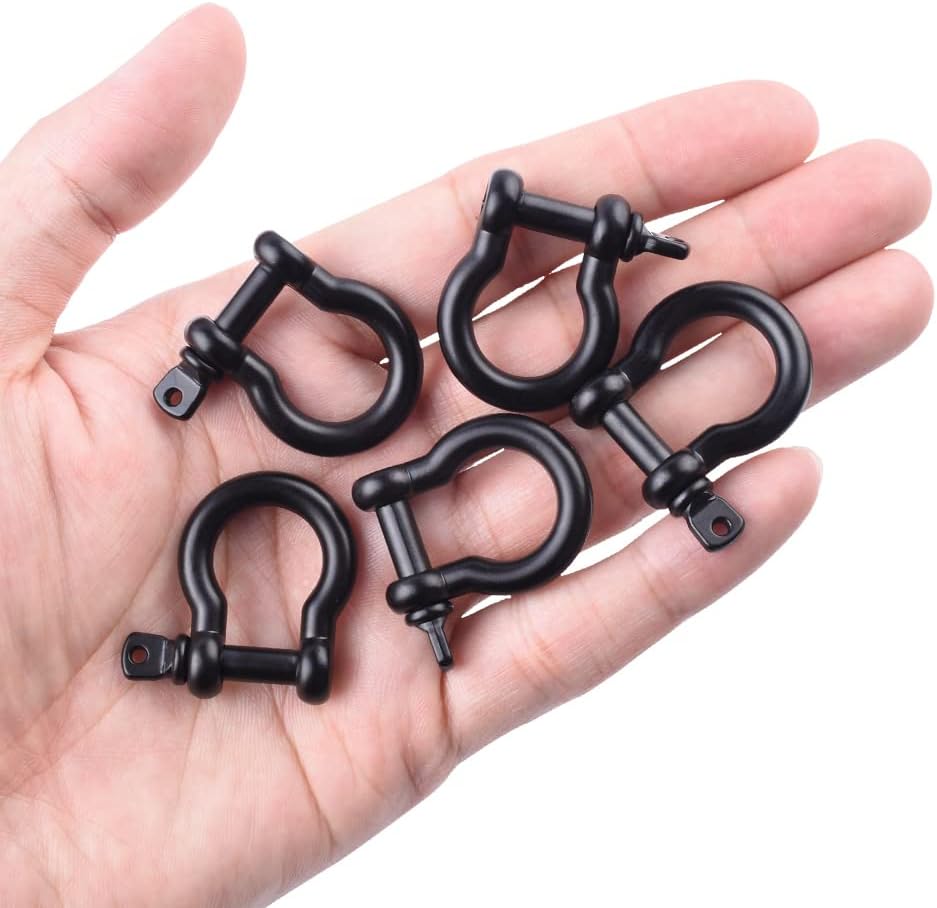 CooBigo Metal Silver Bow Shackle for Emergency Survival Paracord Bracelet Parachute - Image 4