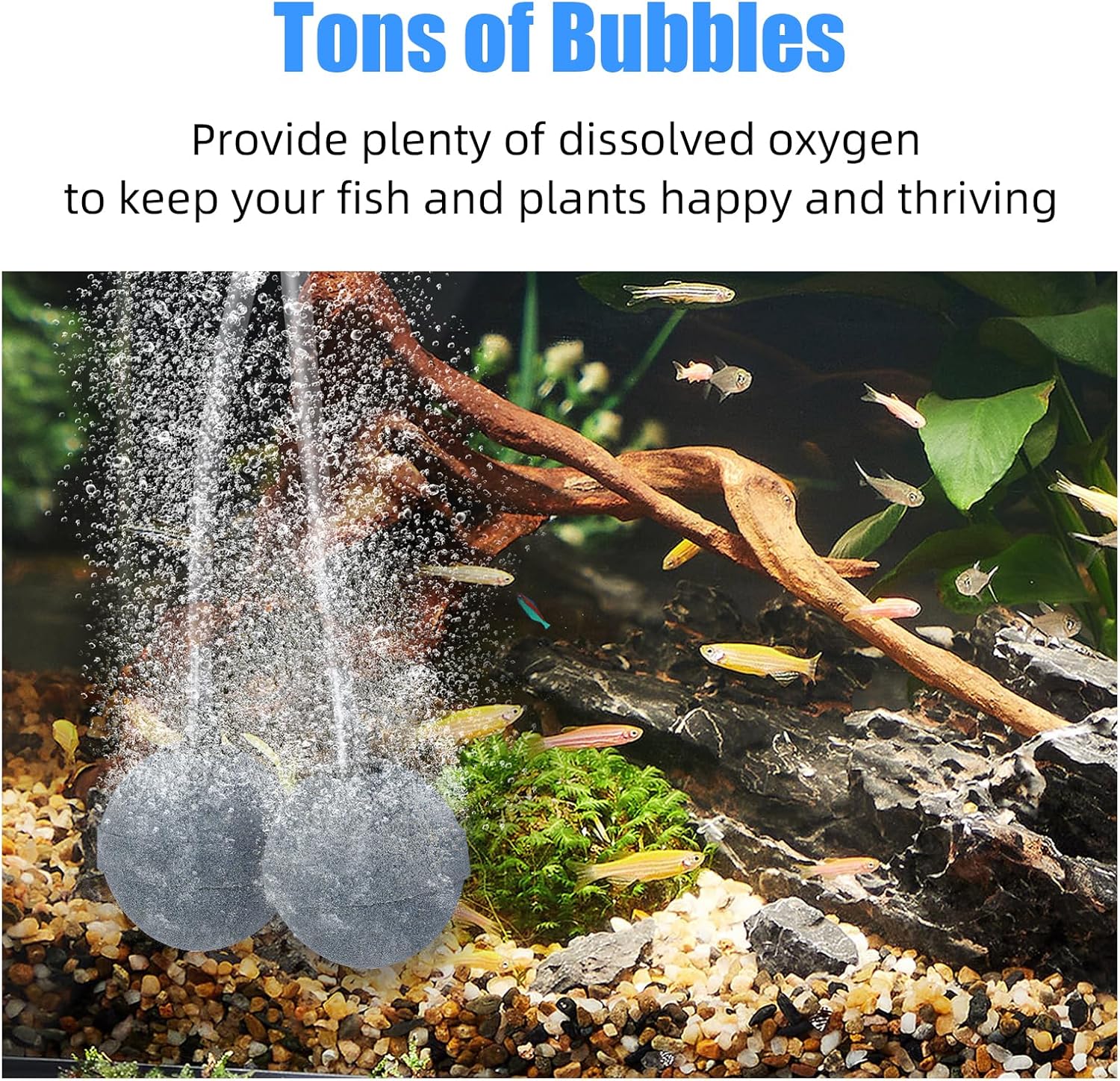 Air Stones for Ponds 2 Inch, Long Lasting Aerator Oxygen Differ, Air Pump Accessories for Aquariums, Fish Tanks, Hydroponics and DWC Reservoirs 4 Pack - Image 4