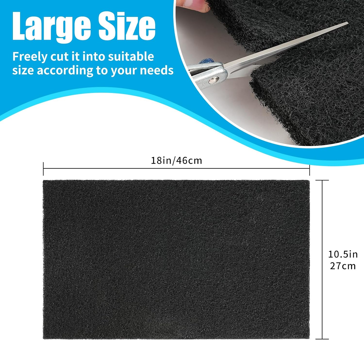 Aquarium Activated Carbon Filter Media Pad for Fish Tank Pond Canister Filter (10.5