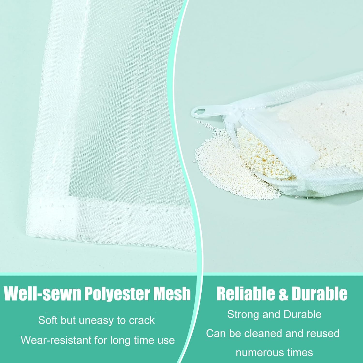 Aquarium Filter Media Bags 6pcs Fish Tank Extra Fine 100 Micron Mesh Bags with Plastic Zipper for Activated Carbon (3” x 4”) - Image 3