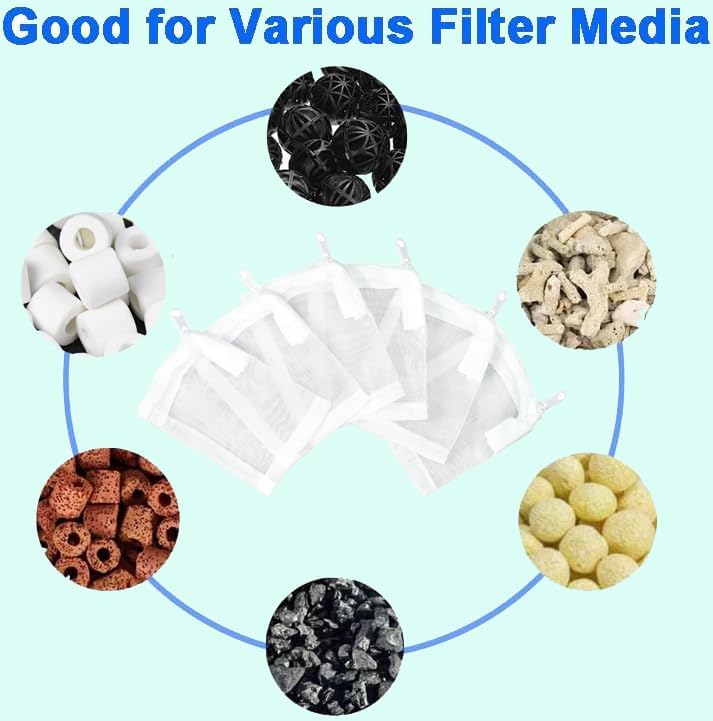 Aquarium Filter Media Bags 6pcs Fish Tank Extra Fine 100 Micron Mesh Bags with Plastic Zipper for Activated Carbon (3” x 4”) - Image 5