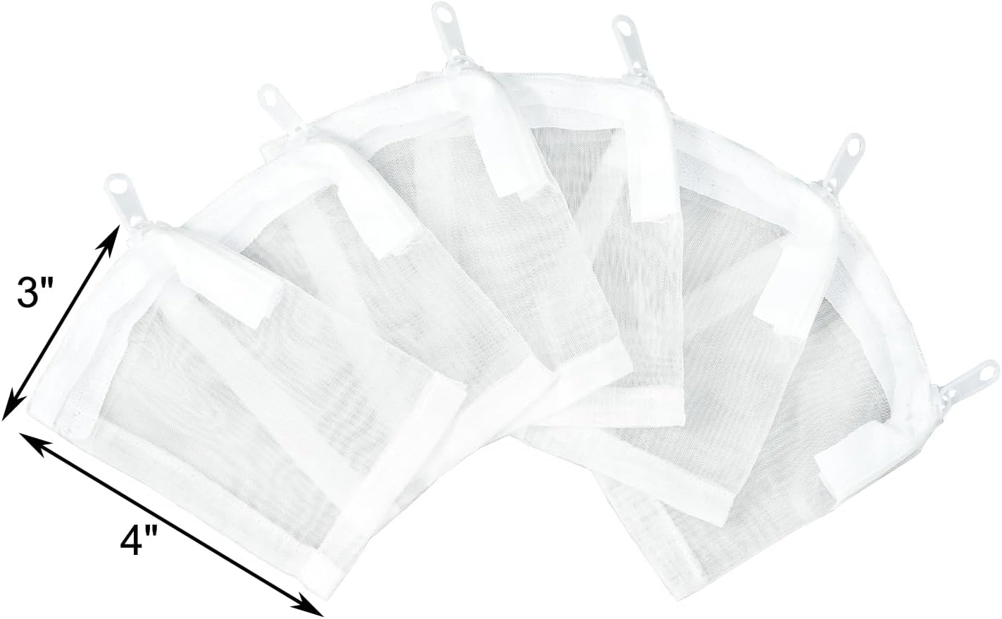 Aquarium Filter Media Bags 6pcs Fish Tank Extra Fine 100 Micron Mesh Bags with Plastic Zipper for Activated Carbon (3” x 4”) - Image 6