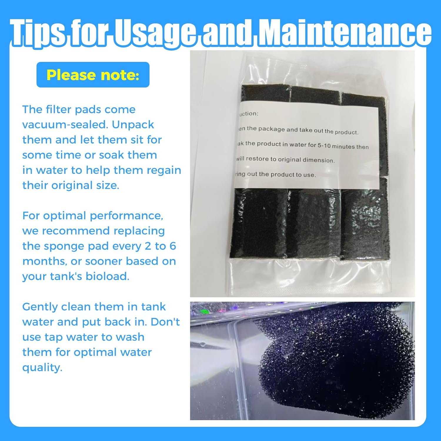 12-Pack Pre-Filter Sponge for Aquarium Shrimp Fry Fish Tank Filter 0.8 Inch Intake, Replacement Foam Cover - Image 6