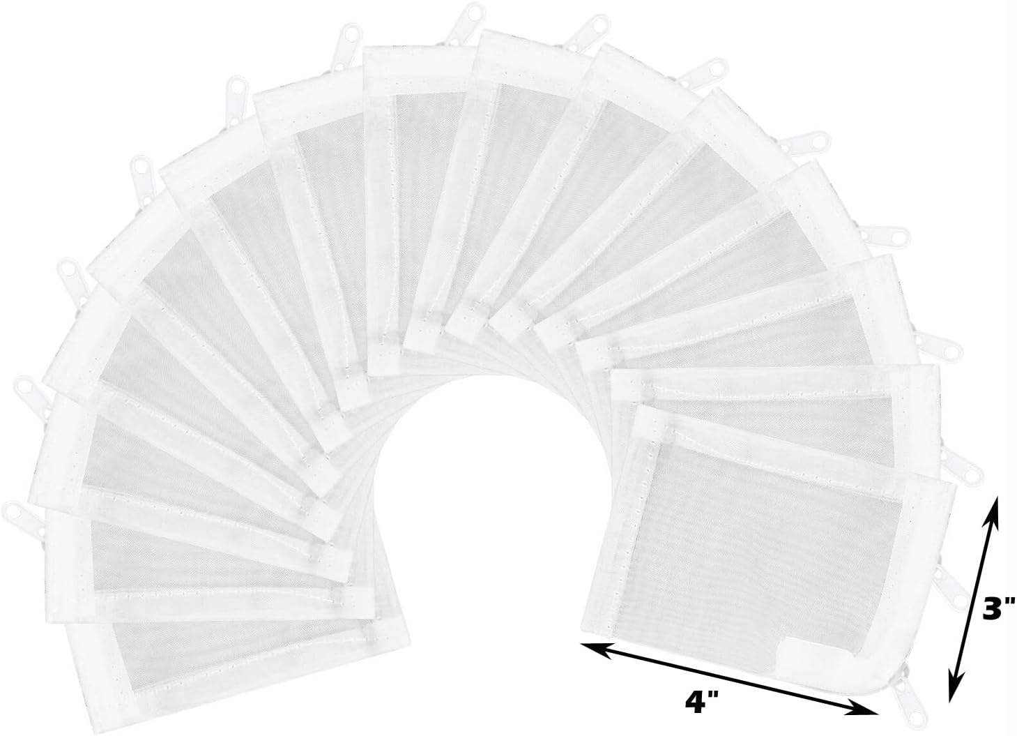 Aquarium Filter Media Bags 15pcs Fish Tank Extra Fine 100 Micron Mesh Bags with Plastic Zipper for Activated Carbon (3