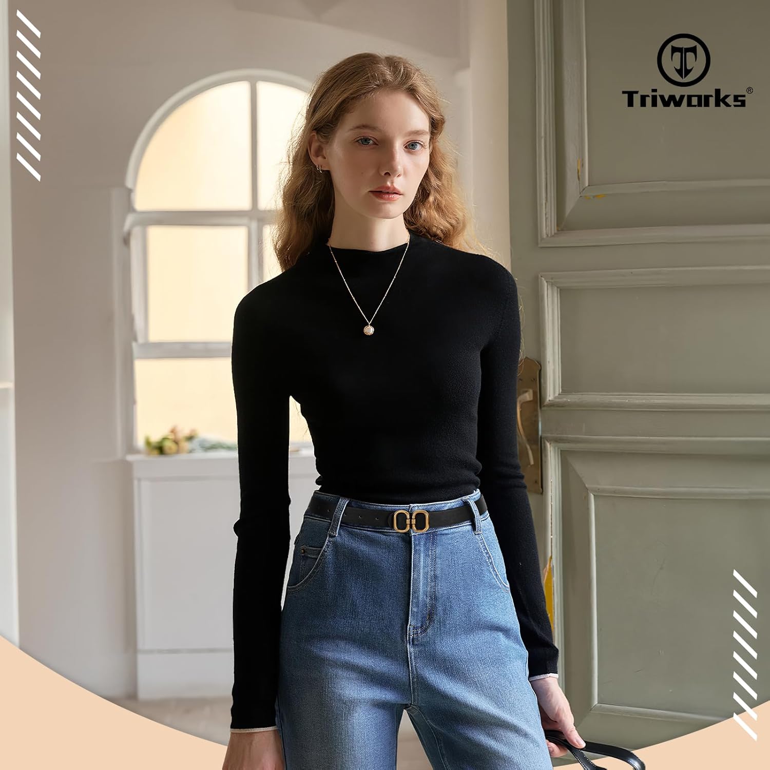Reversible Leather Belt for Women with Gold Buckle Ladies Leather Belt for Jeans Pants - Image 4