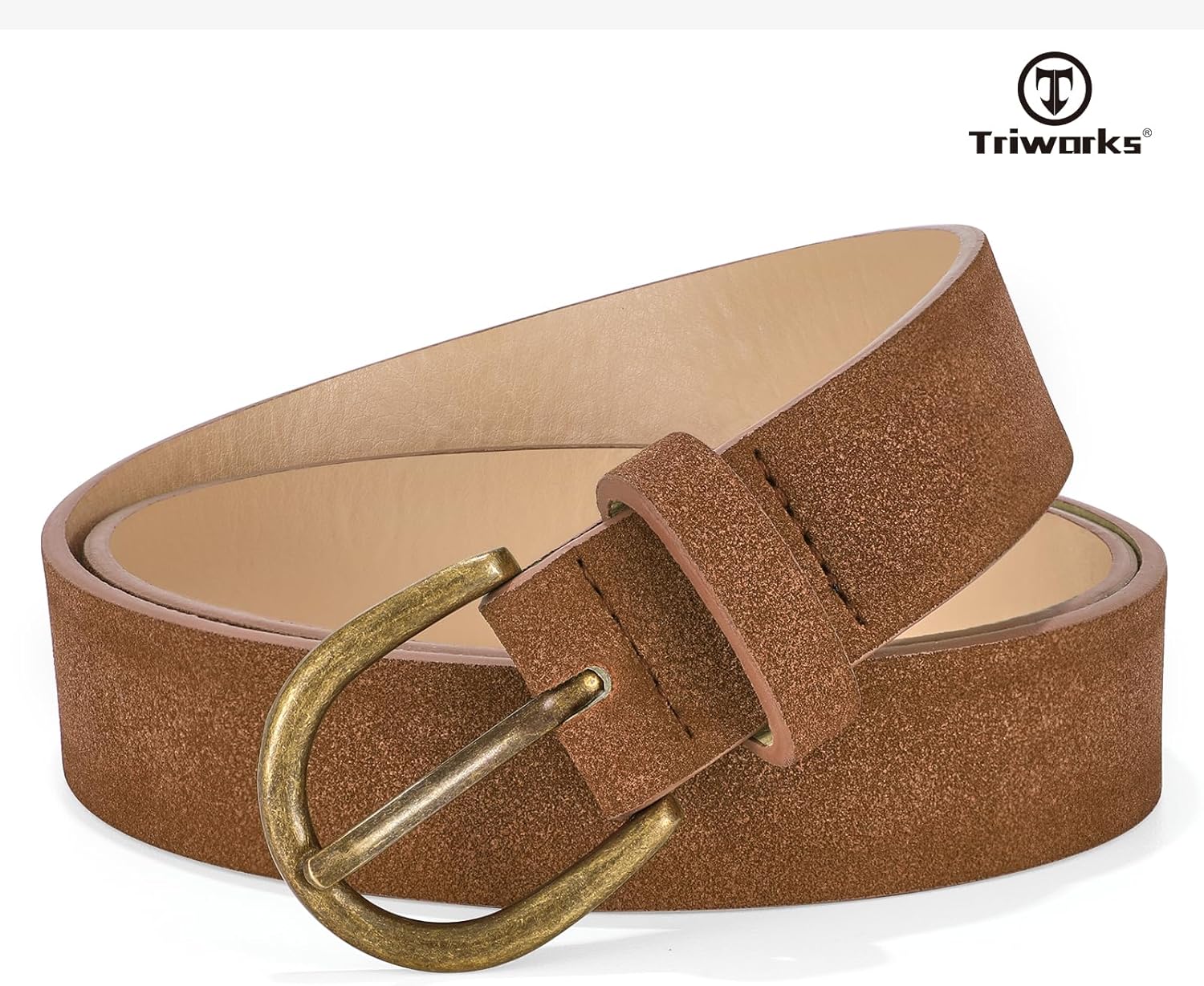 Women Suede Leather Belt for Jeans Vintage Leather belt for Pants Ladies Waist Belts with Bronze Buckle - Image 6