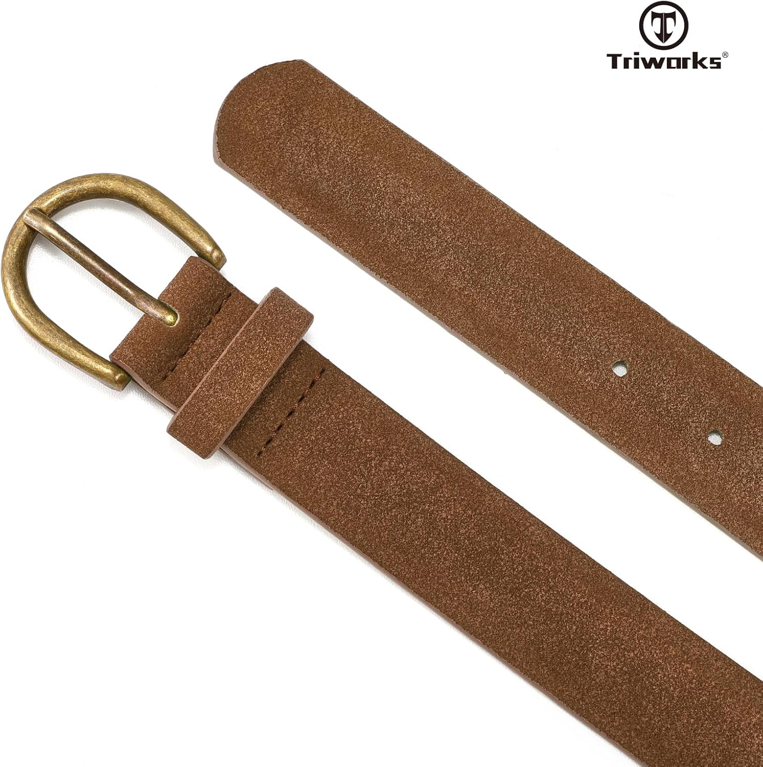 Women Suede Leather Belt for Jeans Vintage Leather belt for Pants Ladies Waist Belts with Bronze Buckle - Image 7