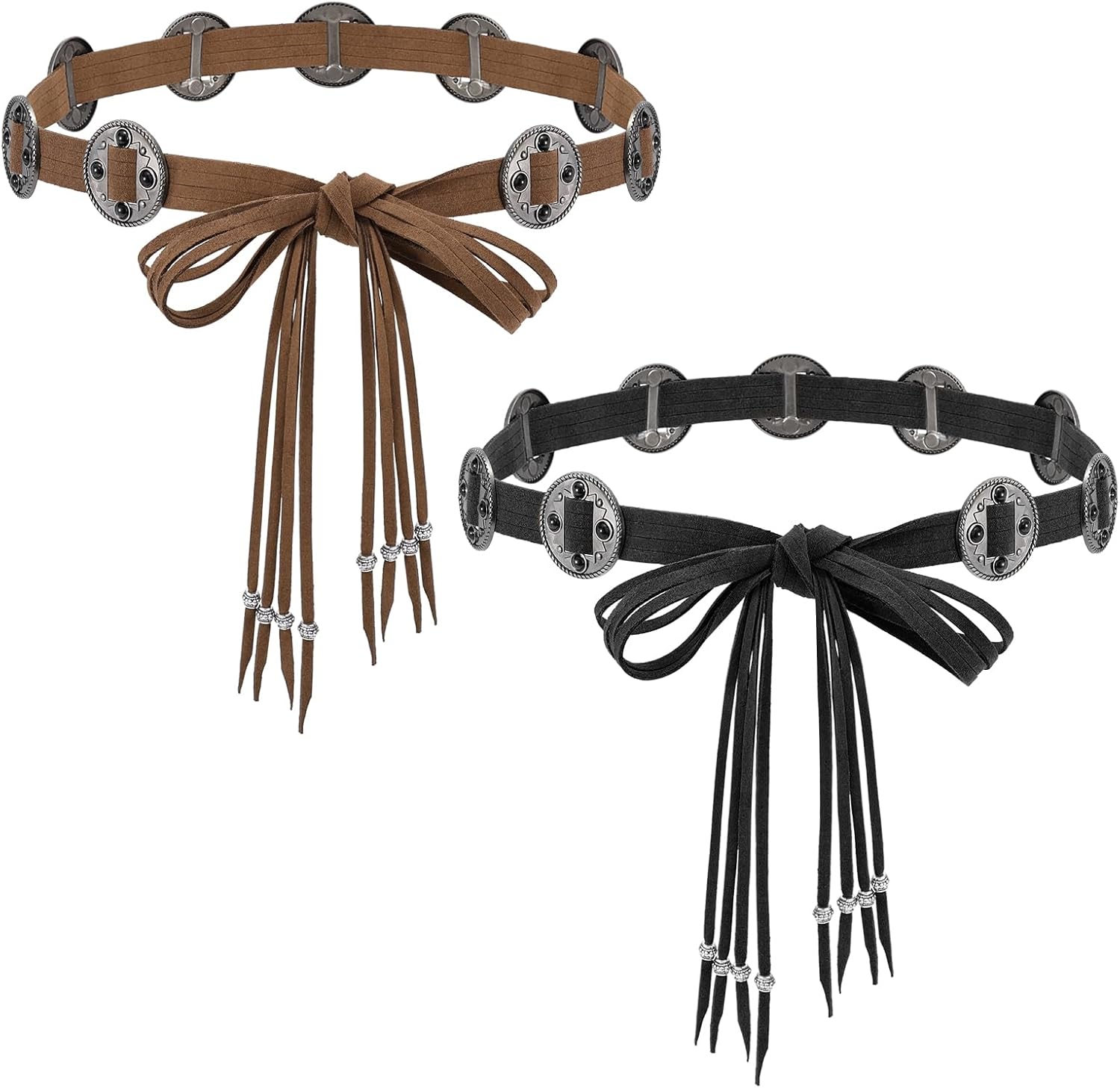 Western Style Belts Women's Tassel Rope Braid Waist Belt Woven Belt for Dress Vest Jeans - Image 1