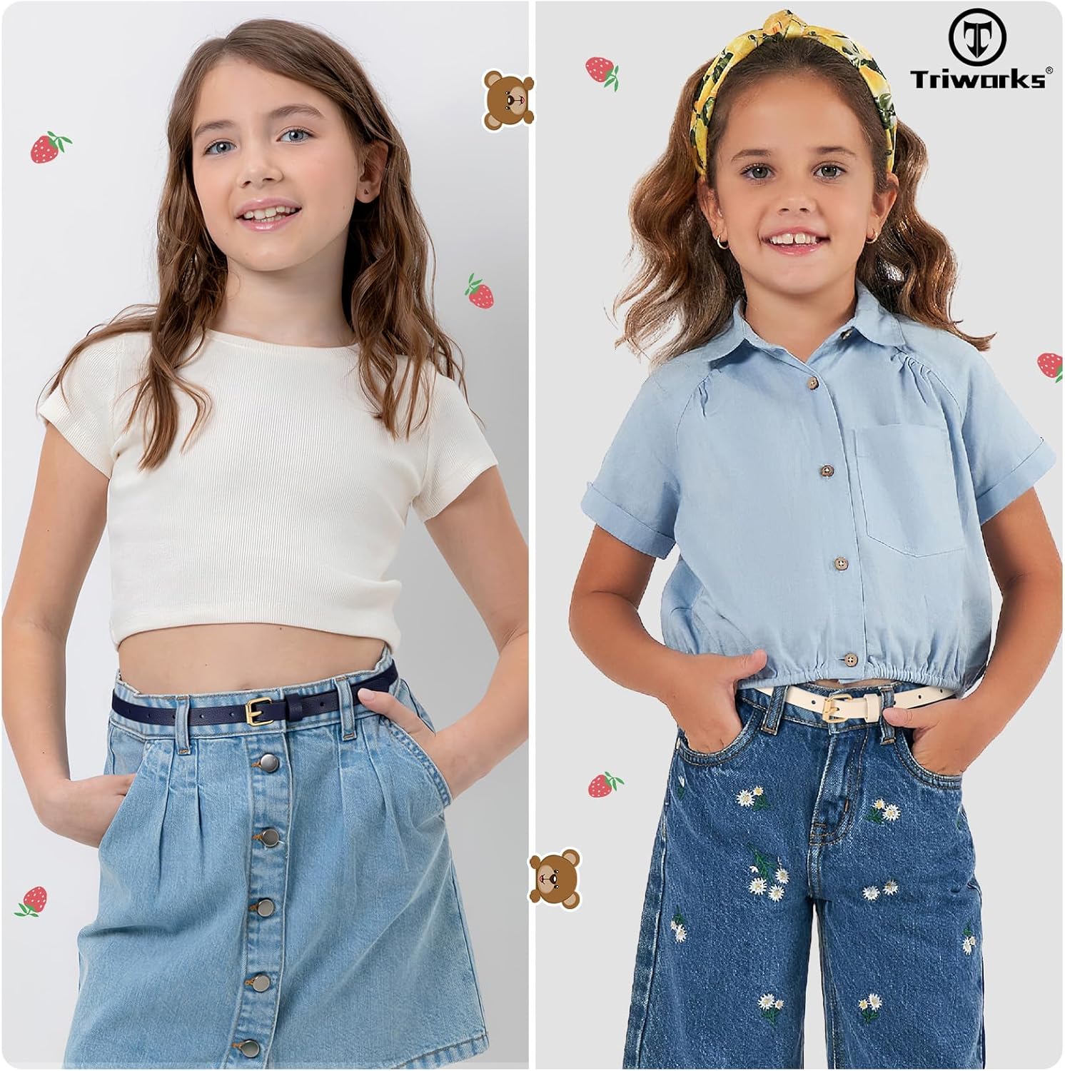 4 Pack Girls Skinny Leather Belts for Jeans Dress Thin Waist Belts for Girl with Gold Buckle - Image 3