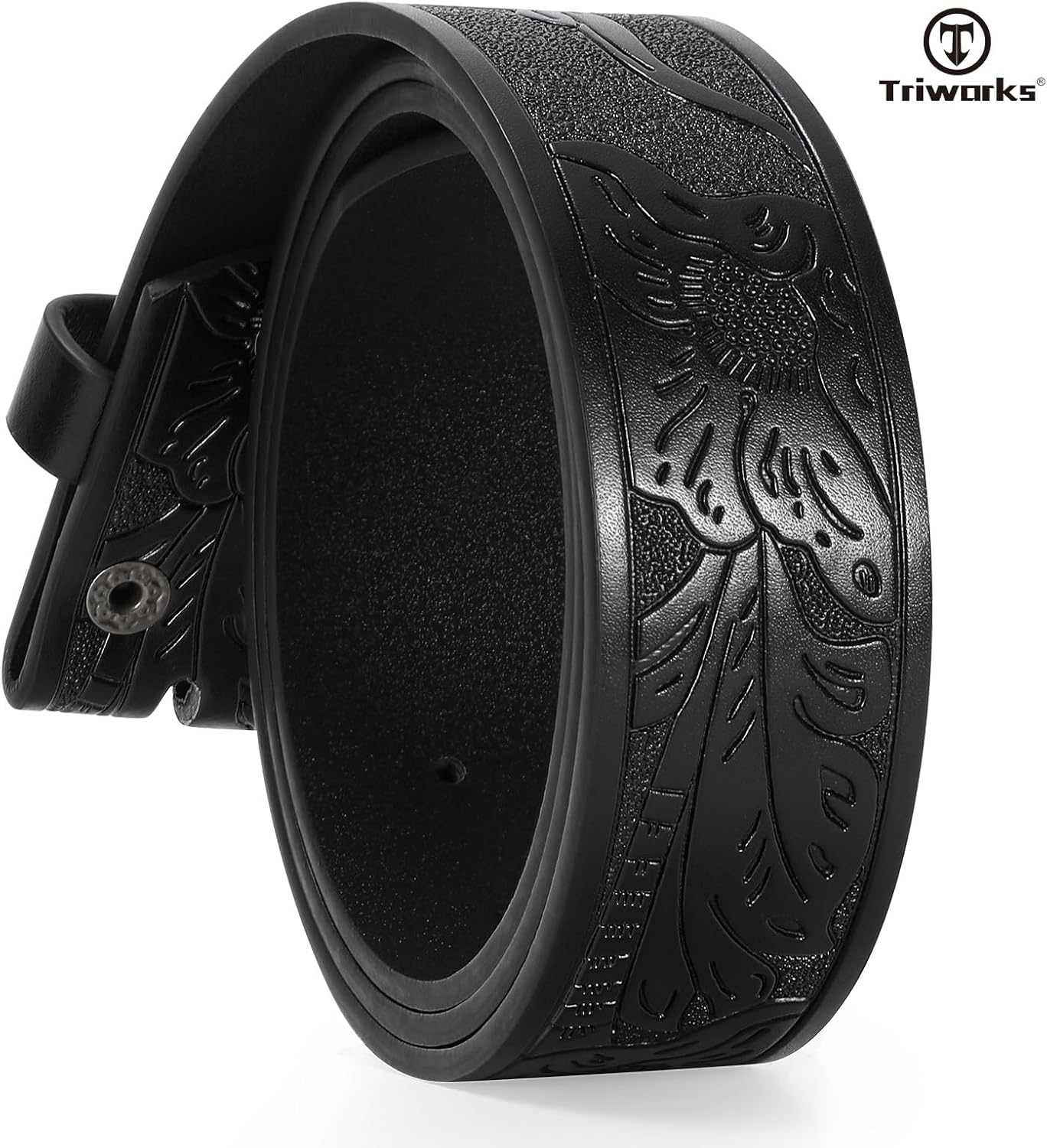 Western Leather Belt for Men without Buckle Cowboy Cowgirl Leather Belt Strap for Jeans - Image 3