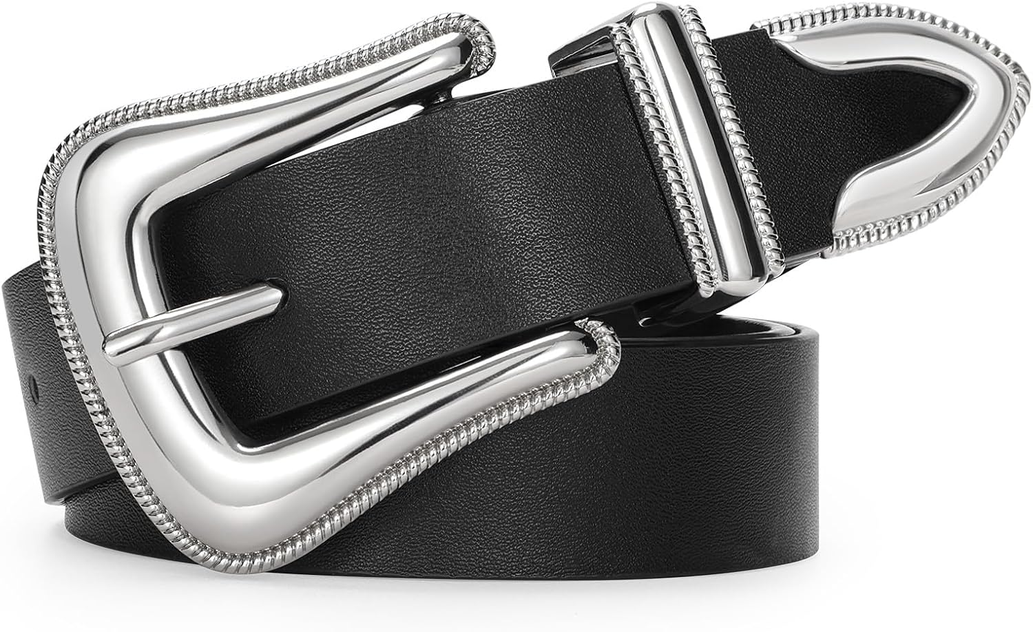 Women Leather Belt Fashion Leather Waist Belt for Pants Jean Ladies Western Leather Belt - Image 1