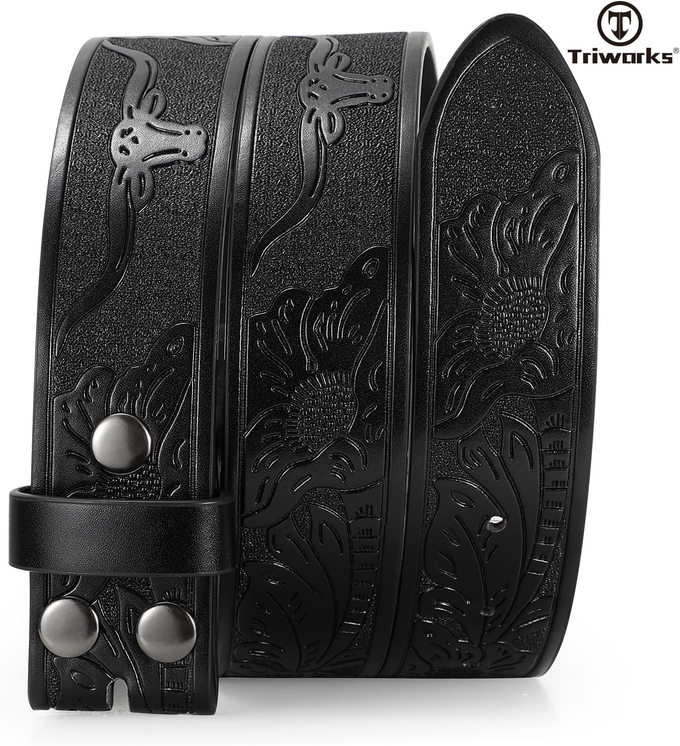 Western Belts for Men without Buckle Cowboy Cowgirl Leather Mens Belts for Jeans - Image 2