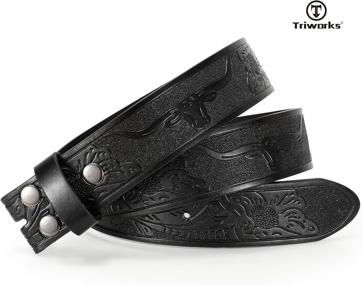 Western Belts for Men without Buckle Cowboy Cowgirl Leather Mens Belts for Jeans - Image 5