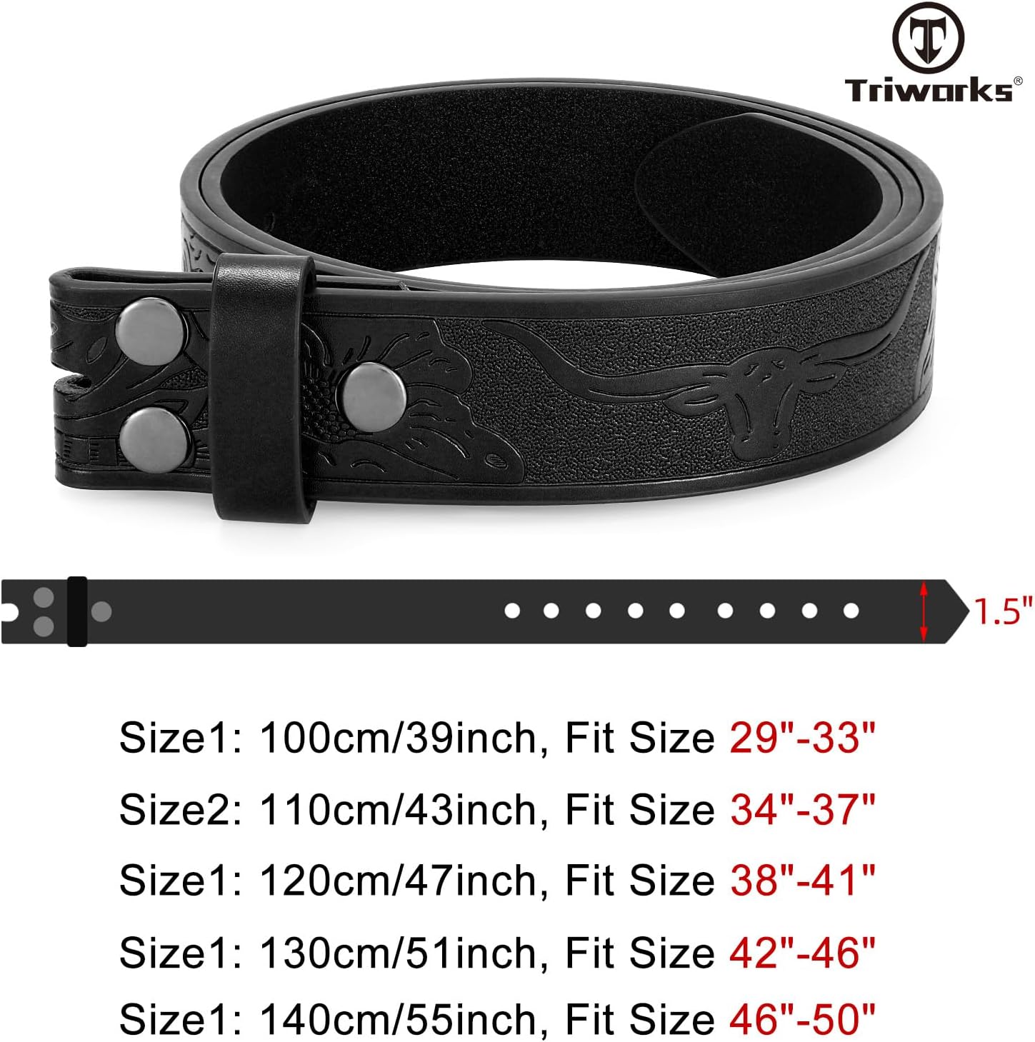 Western Belts for Men without Buckle Cowboy Cowgirl Leather Mens Belts for Jeans - Image 7
