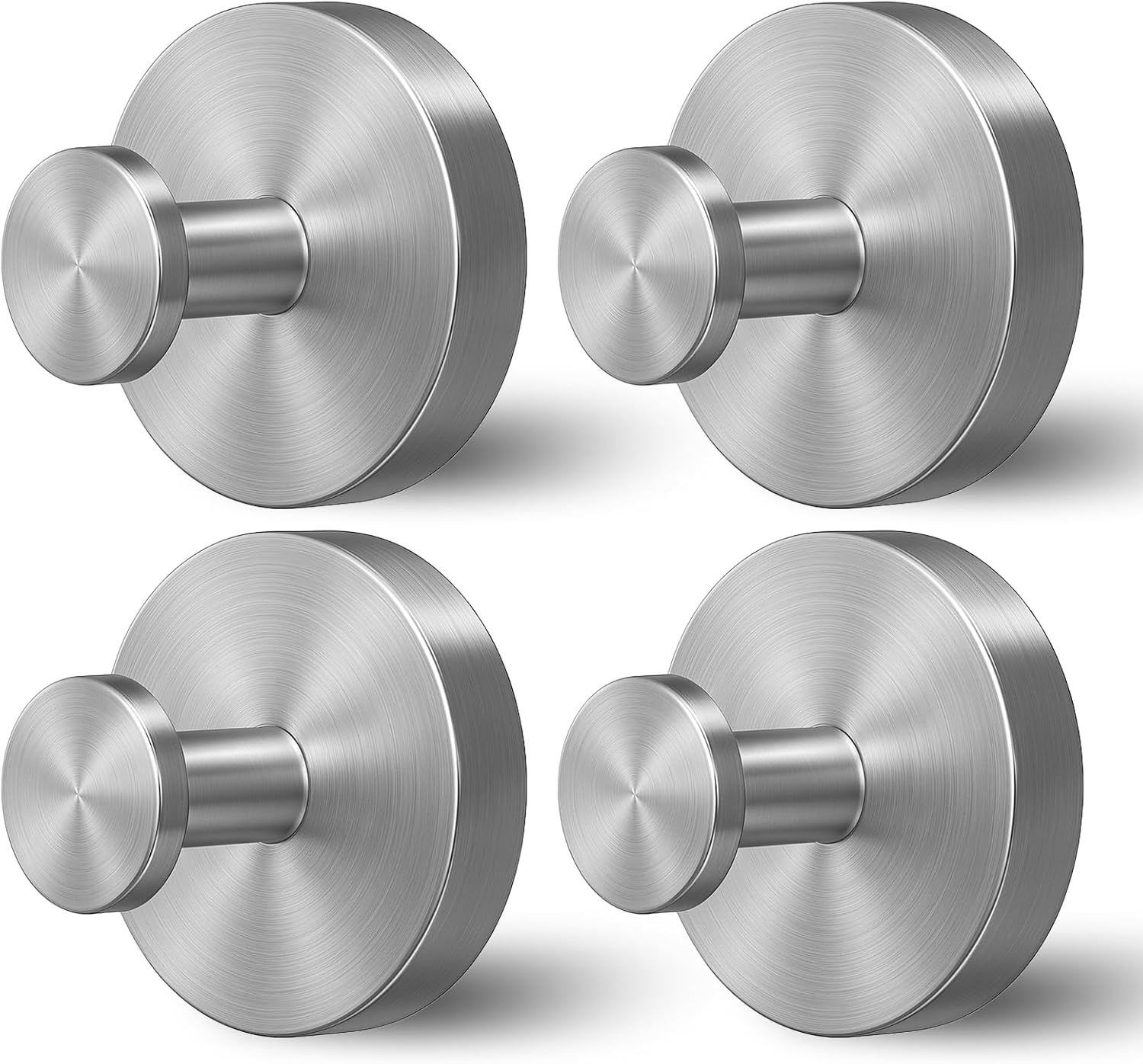 Shower Hooks for Inside Shower,Suction Cup Hooks for Glass Window,Removable Towel Hooks for Bathrooms,4 Packs(Silver) - Image 1
