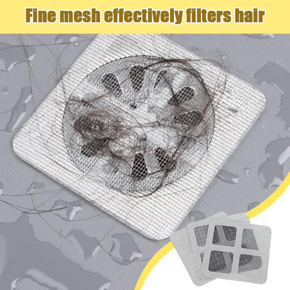 Disposable Hair Drain Stickers, 2024 New Disposable Shower Drain Cover Hair Catcher Bathroom Shower Drain Stickers, Shower Drain Mesh Stickers Floor Drain Sticker for Kitchen Bathroom Tub (10) - Image 2