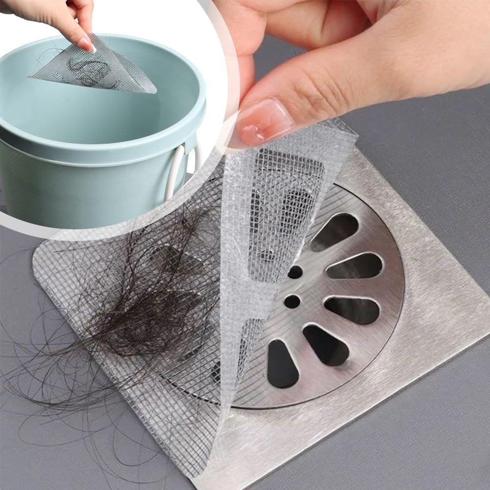 Disposable Hair Drain Stickers, 2024 New Disposable Shower Drain Cover Hair Catcher Bathroom Shower Drain Stickers, Shower Drain Mesh Stickers Floor Drain Sticker for Kitchen Bathroom Tub (10) - Image 4
