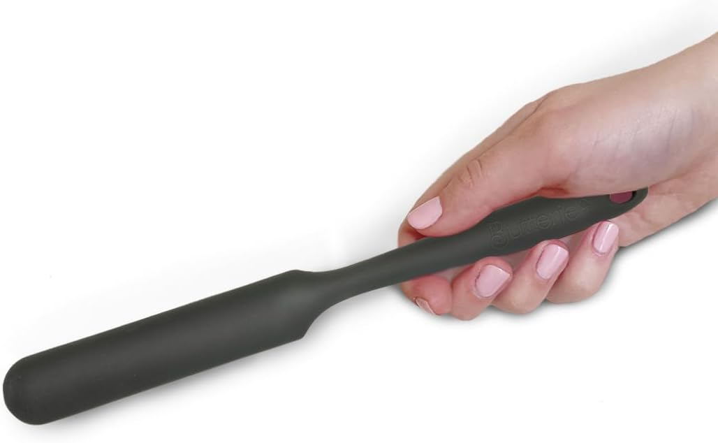 Small Silicone Spatula - 9.5 Inch Non Stick Spatula - Heat Resistant Jar Scraper - BPA Free & Dishwasher Safe - Gray - Image 1