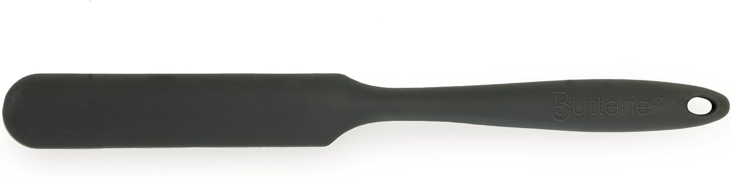 Small Silicone Spatula - 9.5 Inch Non Stick Spatula - Heat Resistant Jar Scraper - BPA Free & Dishwasher Safe - Gray - Image 2