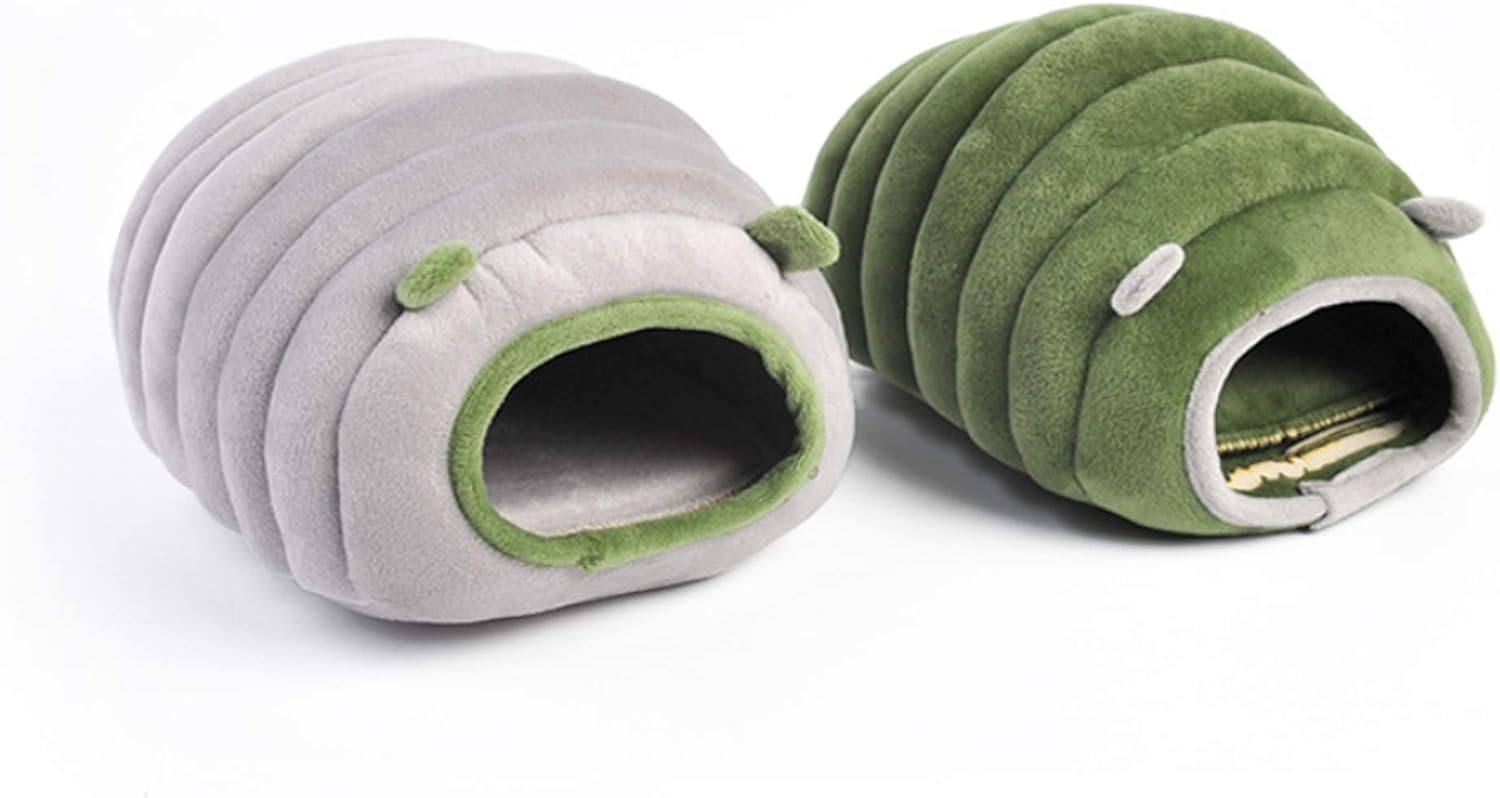 Guinea Pig Hideout Bed Rabbit Hoe Cave Accessories Cozy Hide-Out for Bunny Hedgehog Ferret Chinchilla&Other Small Animals (Grey, Caterpillar) - Image 3