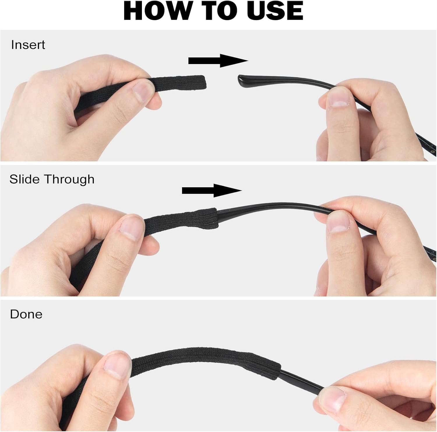 10 Pack Glasses Strap Adjtable Eyeglass Holder Around Neck Universal Glasses Lanyard Eye Glasses String Sunglasses Strap Cord Eyewear Retainer for Men Women Sports Reading (11.8 -23.6in,Balck) - Image 4