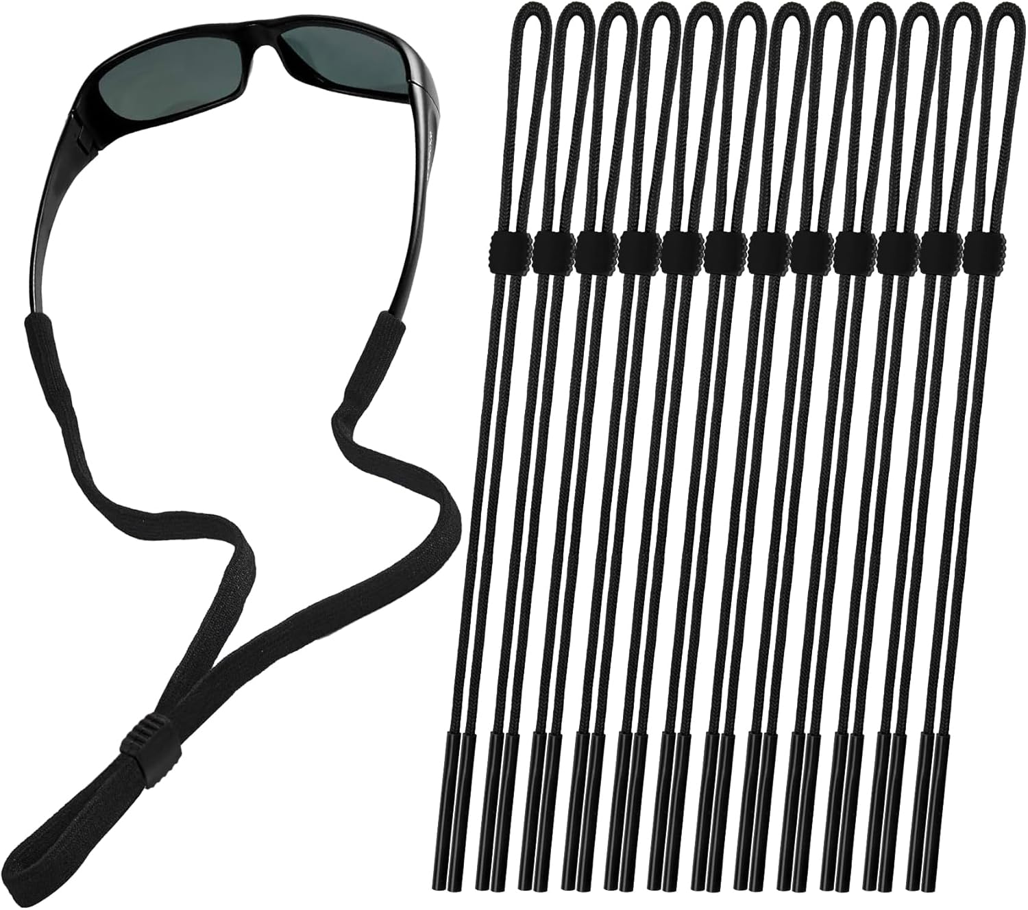 12 Pack Sunglasses Strap, Sports Eye Glasses String Strap, Adjtable Eyeglasses Strap Lanyard Cord Band Neck Holders Eyewear Retainer for Men Women Kids - Image 1