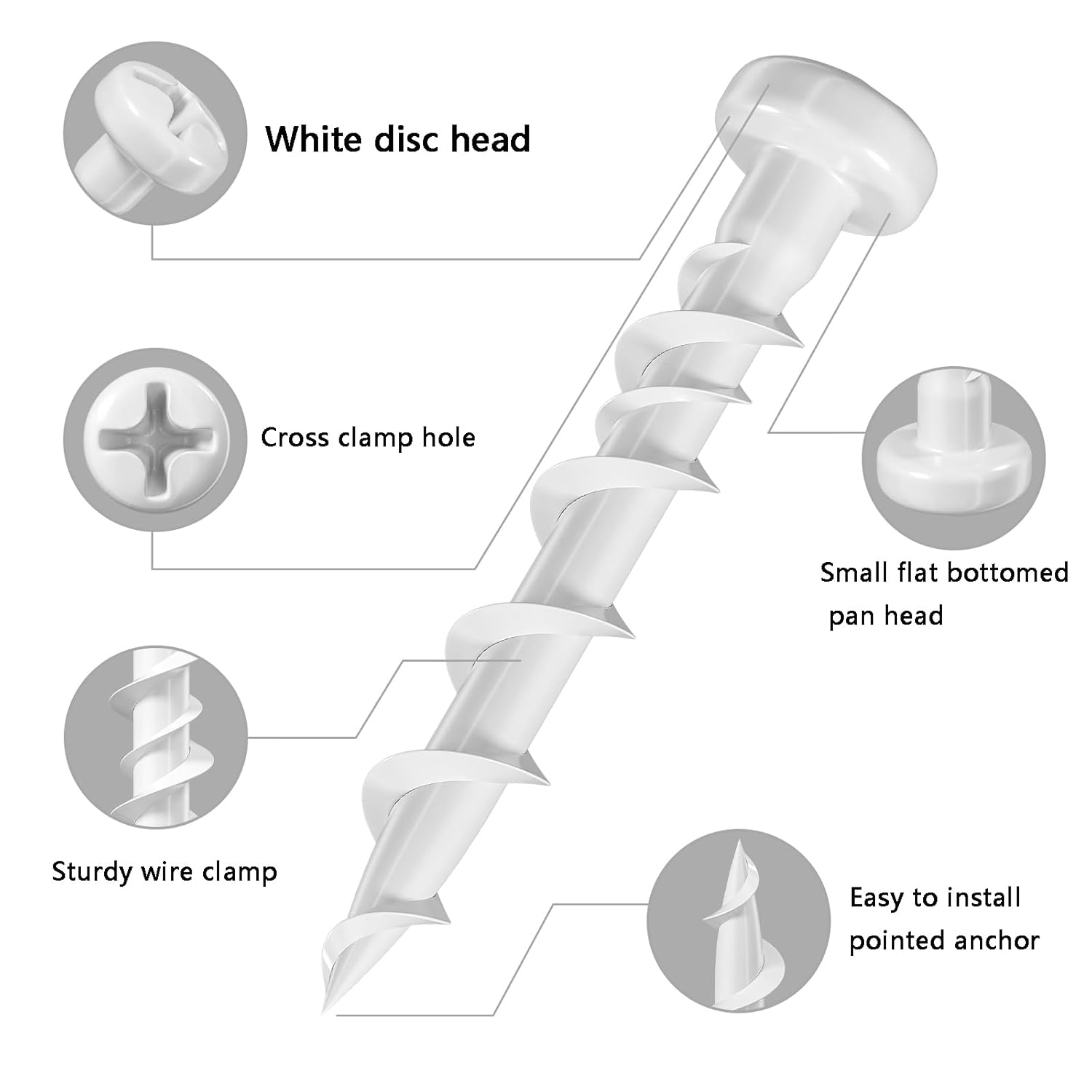 (100 pcs) Pan Head Drywall Anchors 1-1/4