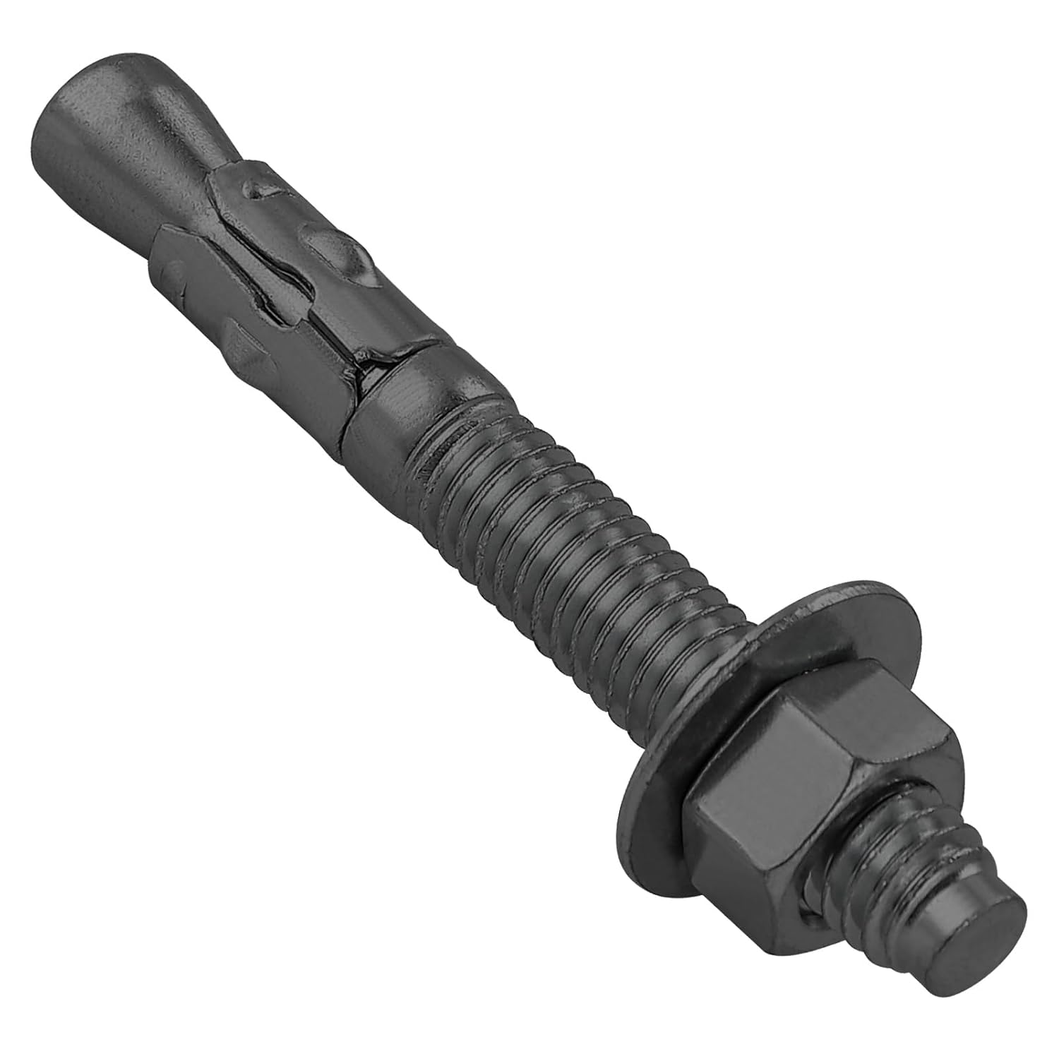 10Pcs 3/8x3 Inch Standard Fasteners for Heavy-Duty Black Wedge Anchors for Cement and Concrete - Image 1