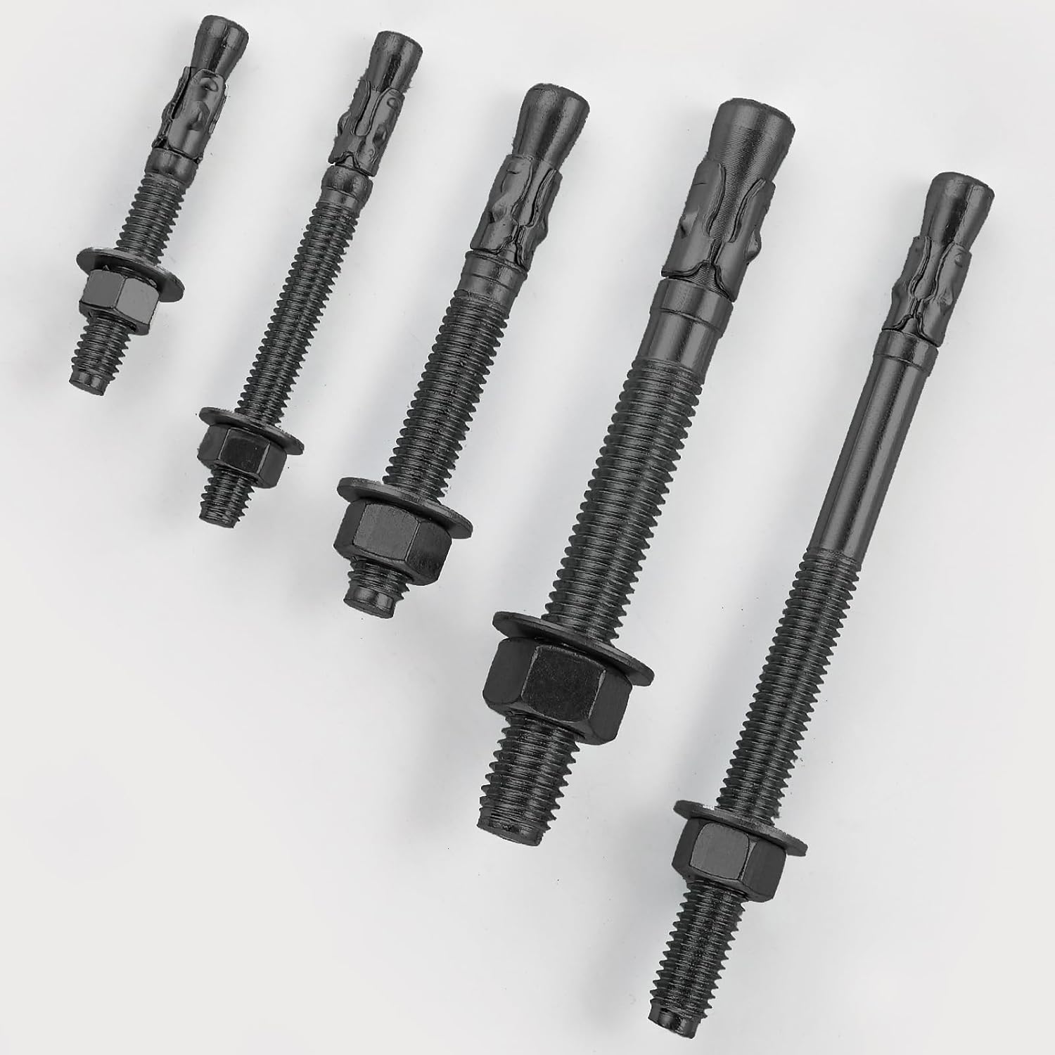 10Pcs 3/8x3 Inch Standard Fasteners for Heavy-Duty Black Wedge Anchors for Cement and Concrete - Image 3