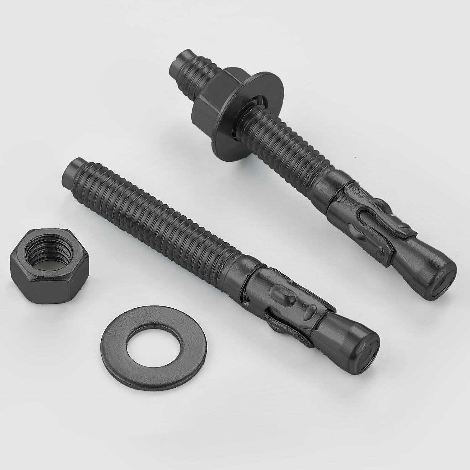 10Pcs 3/8x3 Inch Standard Fasteners for Heavy-Duty Black Wedge Anchors for Cement and Concrete - Image 4