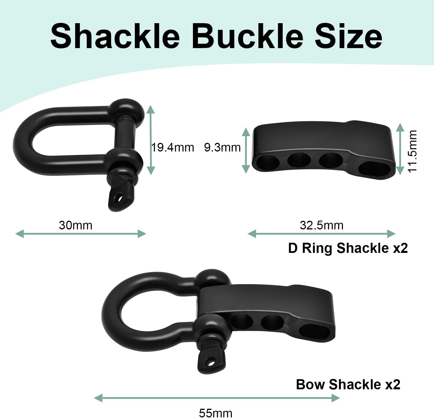 CooBigo Paracord Bracelet Shackle Buckle, Metal Survival Bracelet Bow Anchor + D Ring Shackle Clasp Adjustable Screw Pin M5 - Image 2