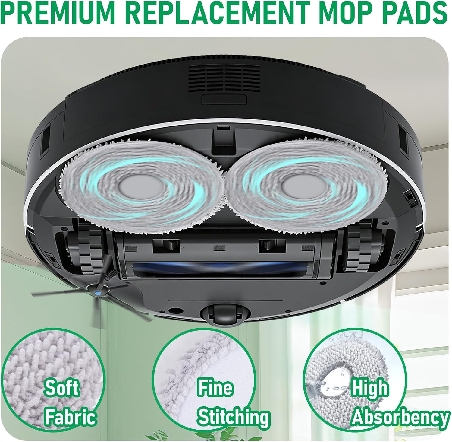 12 Pack Mop Pads Replacement for ECOVACS DEEBOT X5 PRO Omni Robot Vacuum Cleaner, X5 Pro Omni Mop Pads Washable Microfiber Pads - Image 3