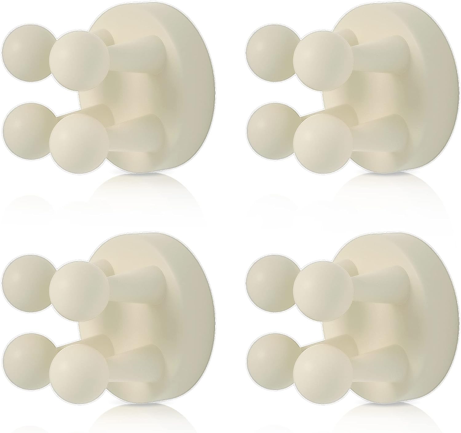 4 pcs Silicone Toothbrh Holder Multi-Function Hook Waterproof self Adhesive Single Toothbrh Hook Plug Holder for Wall for Hanging Bathroom Kitchen Living Room Office - Image 1