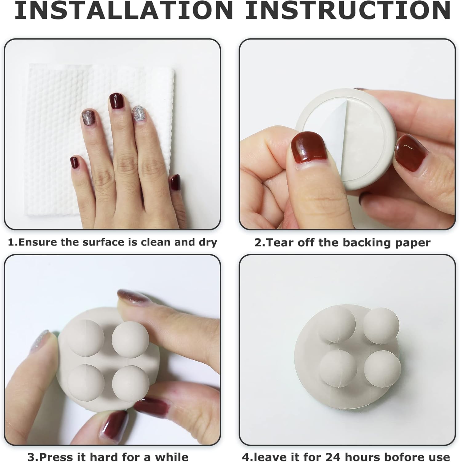 4 pcs Silicone Toothbrh Holder Multi-Function Hook Waterproof self Adhesive Single Toothbrh Hook Plug Holder for Wall for Hanging Bathroom Kitchen Living Room Office - Image 5